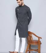 Pure cotton black sherwani  kurta