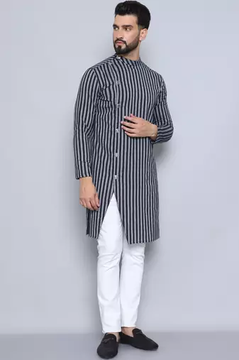 Pure cotton black sherwani  kurta