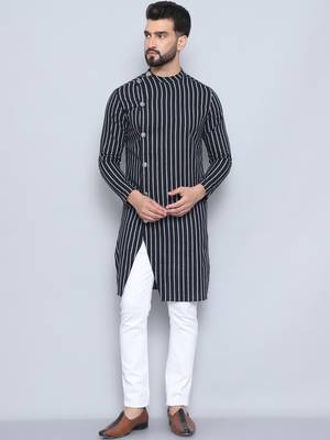Pure cotton black sherwani  kurta 2