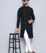 Pure cotton black sherwani  kurta