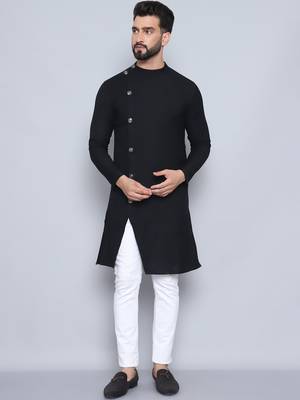 Pure cotton black sherwani  kurta 2