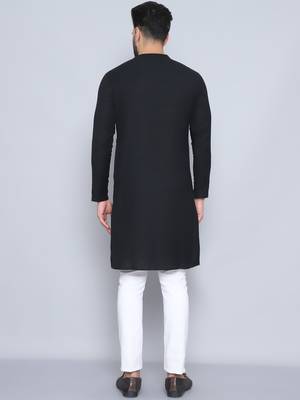 Pure cotton black sherwani  kurta 3