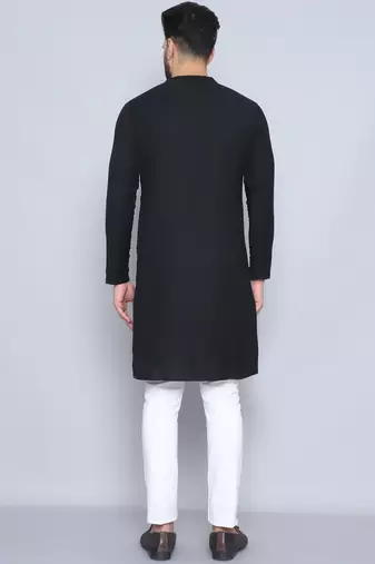 Pure cotton black sherwani  kurta