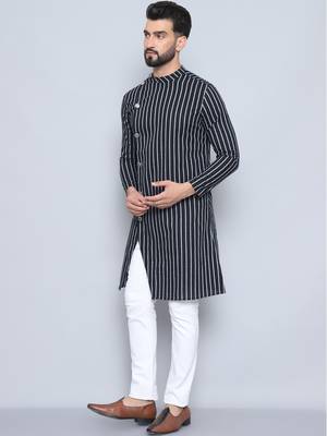 Pure cotton black sherwani  kurta 4
