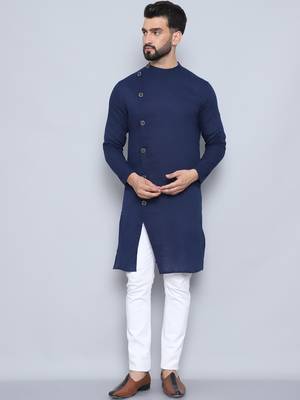Pure cotton blue sherwani  kurta 2