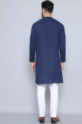 Pure cotton blue sherwani  kurta