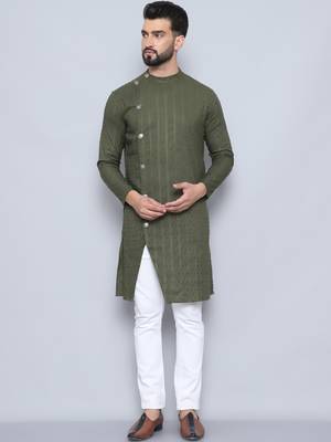 Pure cotton green sherwani  kurta 2