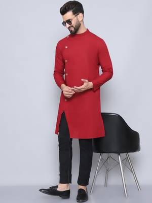 pure cotton maroon kurta 1