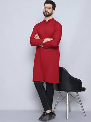 Pure cotton maroon  kurta 1