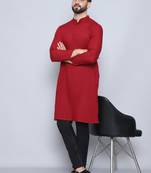 Pure cotton maroon  kurta