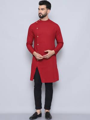 pure cotton maroon kurta 2