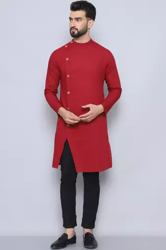 pure cotton maroon kurta