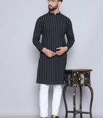 Pure cotton black  kurta