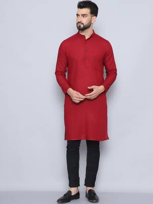 Pure cotton maroon  kurta 2