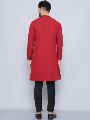 pure cotton maroon kurta 3
