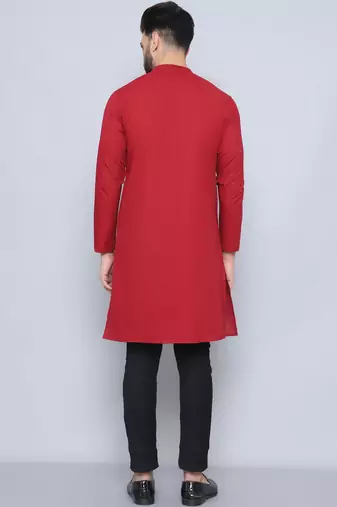 pure cotton maroon kurta
