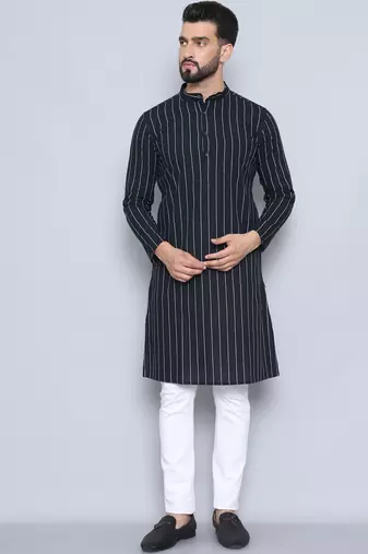 Pure cotton black  kurta
