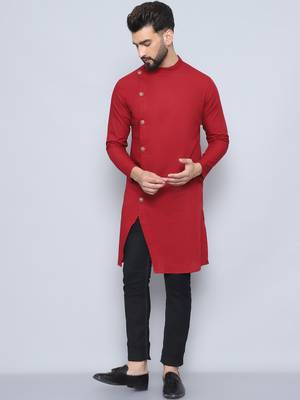 pure cotton maroon kurta 4