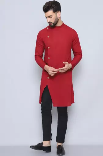 pure cotton maroon kurta