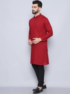 Pure cotton maroon  kurta 4