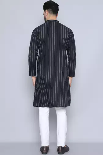 Pure cotton black  kurta