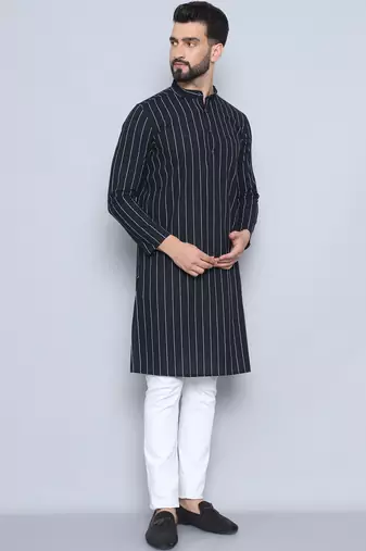 Pure cotton black  kurta