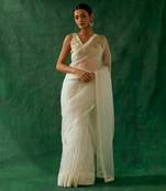 handcrafted & embroidered katan silk saree with zari silk blouse