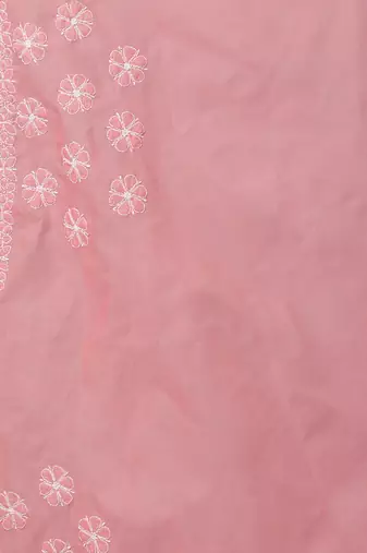 Peach terivoil cotton saree