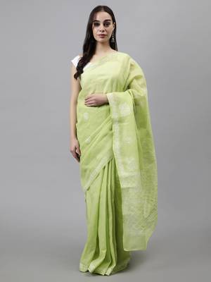 Green terivoil cotton saree 1