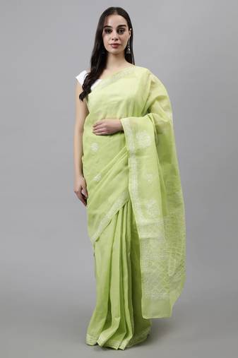 Green terivoil cotton saree
