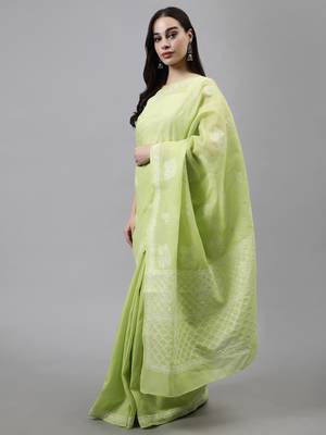 Green terivoil cotton saree 2
