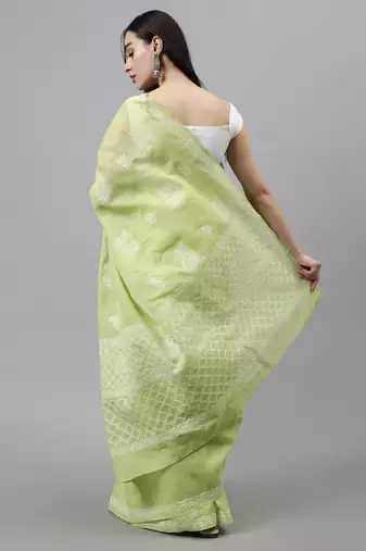 Green terivoil cotton saree