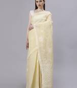 Beige terivoil cotton saree