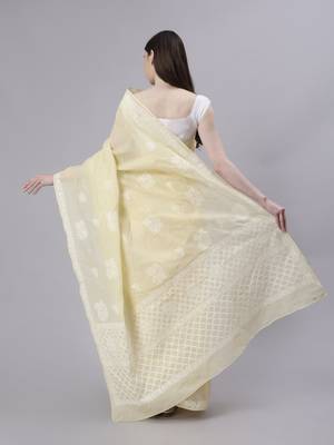 Beige terivoil cotton saree 2