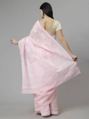 Pink terivoil cotton saree 2