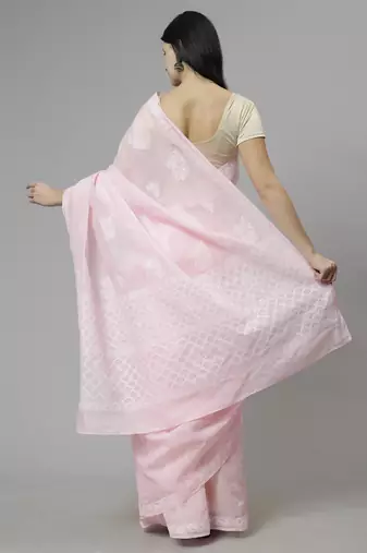 Pink terivoil cotton saree