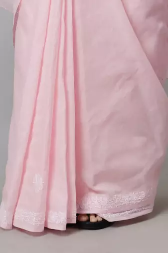 Pink terivoil cotton saree