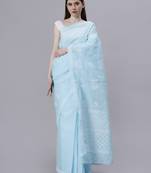 Blue terivoil cotton saree