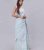 Grey terivoil cotton saree