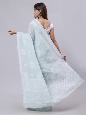 Grey terivoil cotton saree 2