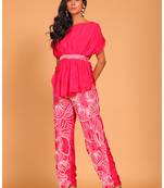 Short kaftan set with embroidery pant