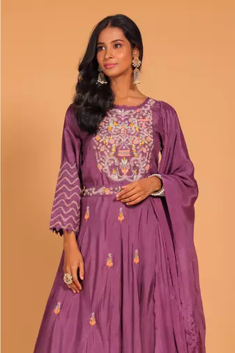 Long gown with dupatta set