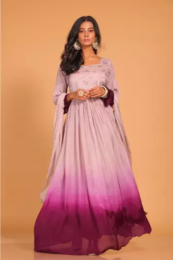 Long gown with dupatta set