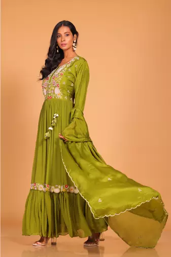Long gown with dupatta