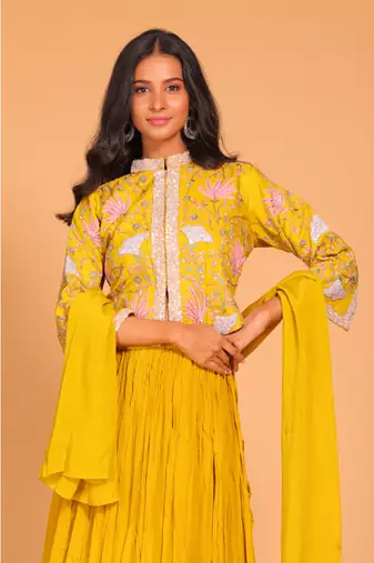 Crop top set with duppatta