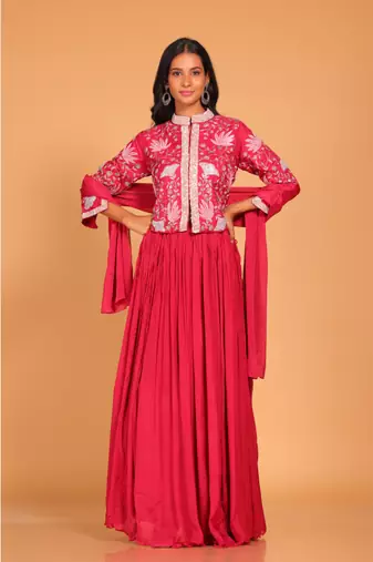 Crop top set with duppatta