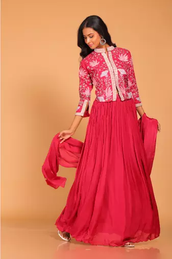 Crop top set with duppatta