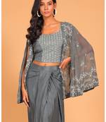 Crop top with embroidery jacket