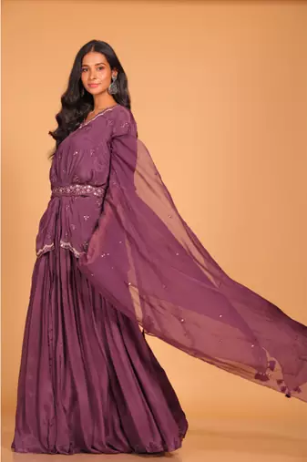 Crop top with dupatta