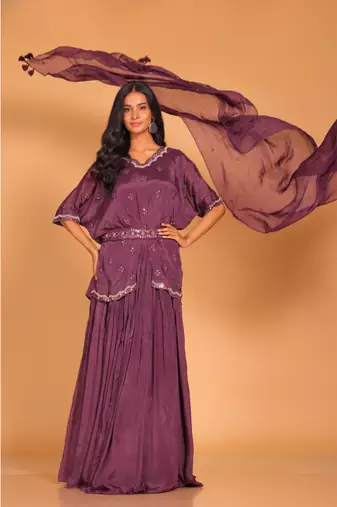 Crop top with dupatta